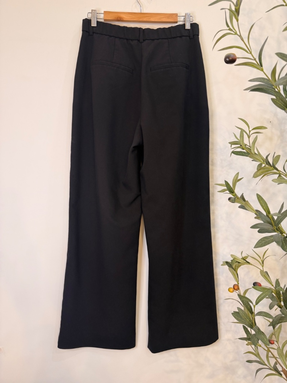 Abercrombie Sloane Tailored Wide Leg Pants Black Size 29 Regular - Picture 3 of 4